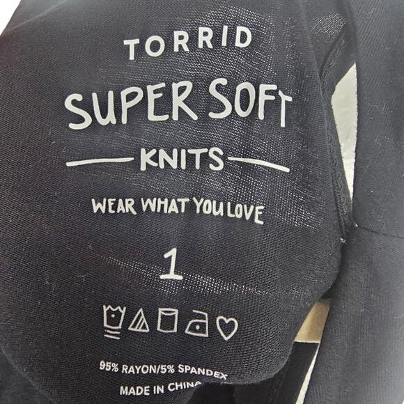 Torrid Tank Top High Neck Tank Top 1X Black Flamingo Lagoon Miami Knit Tank Top - Picture 5 of 6